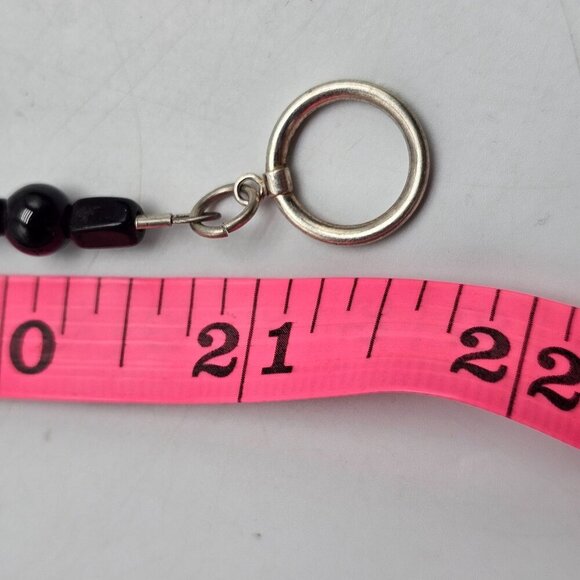 Handcrafted Recycled Green Glass Black Bead Necklace With Toggle Clasp - Picture 6 of 6